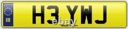 Wj Initials Number Plate Hey Hi Cherished Car Reg H3 Ywj No Added Fees To Pay