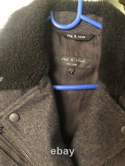 Women's Rag & Bone Bowery Convertible Jacket Vest Biker Wool Sz 4