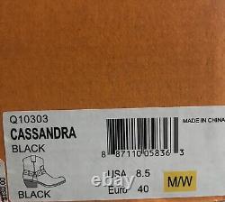 Womens 8.5 Kork Ease Cassandra Black Nubuck Moto Zip Ankle Boot New Org $135