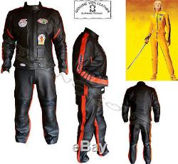 Womens Kill Bill Slim Fit Armour Motorbike / Motorcycle Leather Jacket / Suit