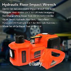 12v 5 Ton Voiture Électrique Hydraulique Floor Jack Avec Impact Wrench Workshop Garage