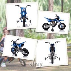 AIYAPLAY Moto Électrique 12V pour Enfants avec Accélérateur à Poignée Twist, Musique, Bleu