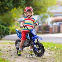 AIYAPLAY Moto Électrique 12V pour Enfants avec Accélérateur à Poignée Twist, Musique, Bleu