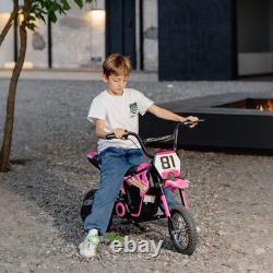 AIYAPLAY Moto Électrique à Batterie 24V avec Suspension Arrière, Rose