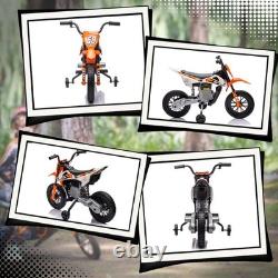 AIYAPLAY Moto Électrique pour Enfants 12V avec Accélérateur à Poignée Tournante, Musique, Orange