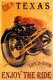 Affiche Vintage De Voyage En Moto Au Texas, Usa: Profitez De La Balade. Livraison Gratuite