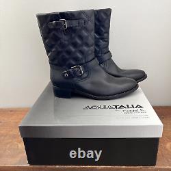 Aquatalia par Marvin K Italie Bottes en cuir noir matelassé dans une boîte Taille 8 M