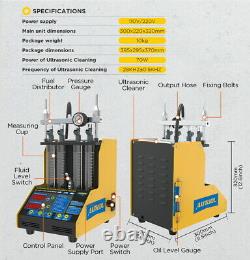 Autool Ct150 Voiture Ultrasonic Fuel Injecteur Testeur Cleaner 4 Cylindre 220v Eu Plug