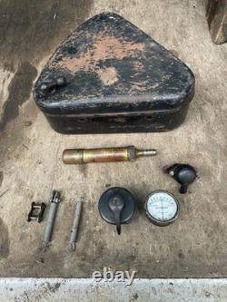 Boîte à outils de moto vintage amp, interrupteurs à bascule en laiton de Baker, pistolet à graisse
