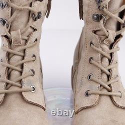 Botte de combat Sofft pour femmes Baxter taille 11 en daim beige imperméable avec lacets plats