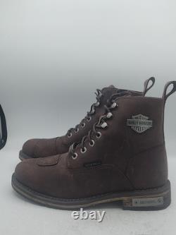 Bottes de moto pour homme Harley-Davidson en cuir marron imperméables, taille 7