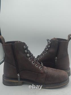 Bottes de moto pour homme Harley-Davidson en cuir marron imperméables, taille 7