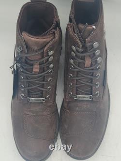 Bottes de moto pour homme Harley-Davidson en cuir marron imperméables, taille 7