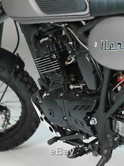 Bullit Hero Motorcycle Tracker Learner Legal Café Racer Bike 125cc Blanc Bianco