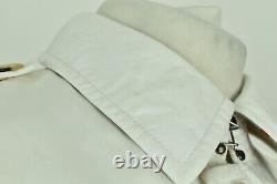 Burberry Blanc Trench Taille De Manteau 50 Hommes Button Up Collared Mac 100% Coton
