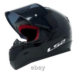 Casque de moto intégral Ls2 Ff353 Rapid Noir Brillant + Visière Iridium Mauve