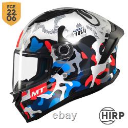 Casque de moto intégral Mt Stinger 2 Yozu Ece 22.06 Bleu Blanc