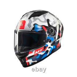 Casque de moto intégral Mt Stinger 2 Yozu Ece 22.06 Bleu Blanc