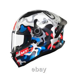 Casque de moto intégral Mt Stinger 2 Yozu Ece 22.06 Bleu Blanc