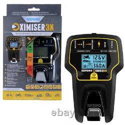 Chargeur optimiseur de batterie 12V Oxford Oximiser 3X pour moto et vélo avec charge lente
