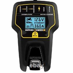 Chargeur optimiseur de batterie 12V Oxford Oximiser 3X pour moto et vélo avec charge lente