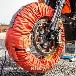 Chauffe-pneus analogiques MPW Race Dept pour Superbikes 120 avant/180-190 arrière orange