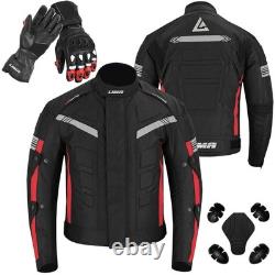 Combinaison de moto imperméable, pantalon de moto avec veste et gants, armure CE