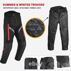 Combinaison de moto imperméable, pantalon de moto avec veste et gants, armure CE