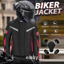 Combinaison de moto imperméable, pantalon de moto avec veste et gants, armure CE
