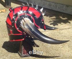 Cornu Demi De Cuir Casque Armure Fantaisie Moto Norse Helm Cosplay Médiéval