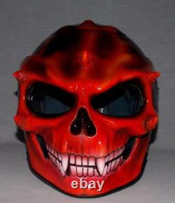 Custom Motorcycle Jet Helmet Skull Skeleton Death Ghost Rider Visor Dot Approuvé