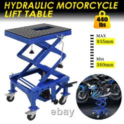 Élévateur hydraulique à ciseaux 440 lb (200 kg) pour motos et ATV avec 4 roues