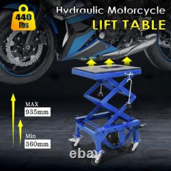 Élévateur hydraulique à ciseaux 440 lb (200 kg) pour motos et ATV avec 4 roues