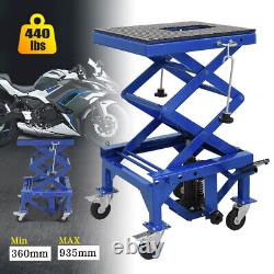 Élévateur hydraulique à ciseaux 440 lb (200 kg) pour motos et ATV avec 4 roues