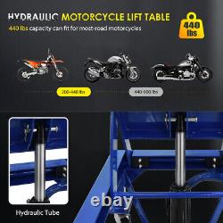 Élévateur hydraulique à ciseaux 440 lb (200 kg) pour motos et ATV avec 4 roues