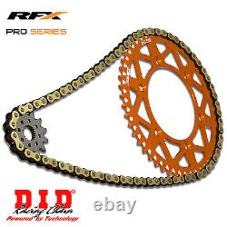 Ensemble Kit Chaîne DID ERT3 Or et Pignons de la Série Pro RFX 14/50T pour KTM 300 SX 1993