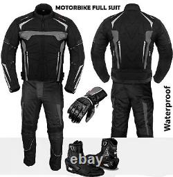 Etanche En Cuir Moto Racing Motorbike Chaussures Veste Pantalon Gants
