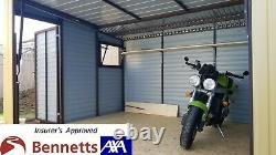 Garage Sécurisé 12x10ft Shed Motorbike Garden Workshop Bicycle Storage Moto