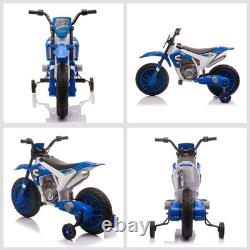 HOMCOM Moto électrique pour enfants 12V avec roues d'entraînement Bleu