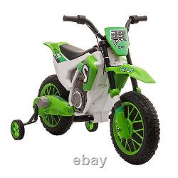 HOMCOM Moto électrique pour enfants 12V avec roues d'entraînement verte