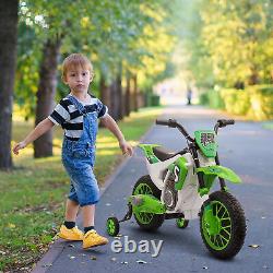 HOMCOM Moto électrique pour enfants 12V avec roues d'entraînement verte
