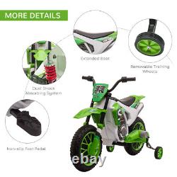 HOMCOM Moto électrique pour enfants 12V avec roues d'entraînement verte