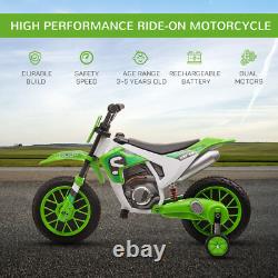 HOMCOM Moto électrique pour enfants 12V avec roues d'entraînement verte