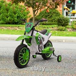 HOMCOM Moto électrique pour enfants 12V avec roues d'entraînement verte