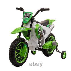 HOMCOM Moto électrique pour enfants 12V avec roues d'entraînement verte