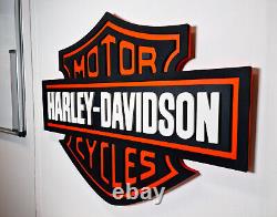 Harley Davidson Automobile Plaque De Mur En Bois Panneau Art Vélo Garage Moto