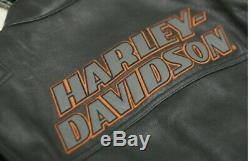 Harley Davidson Veste Motard En Cuir De Vache En Cuir Véritable Screaming Eagle Style Motard