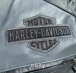 Harley Davidson Votaire Homme Veste En Cuir Gris Noir