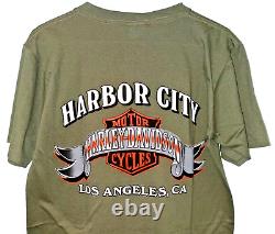 Harley Davidson War Los Angeles Californie 1987 T-shirt à couture unique Taille L Vintage