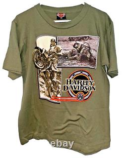 Harley Davidson War Los Angeles Californie 1987 T-shirt à couture unique Taille L Vintage